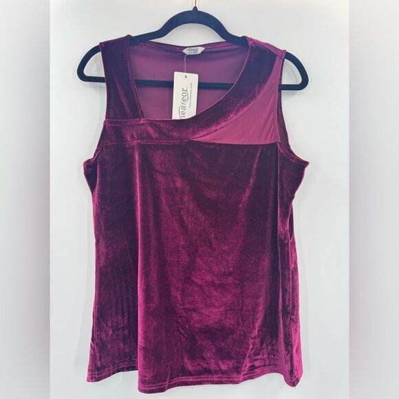 meaneor Tops - 3For$20 Meaneor Velvet Burgundy Sleeveless size Large